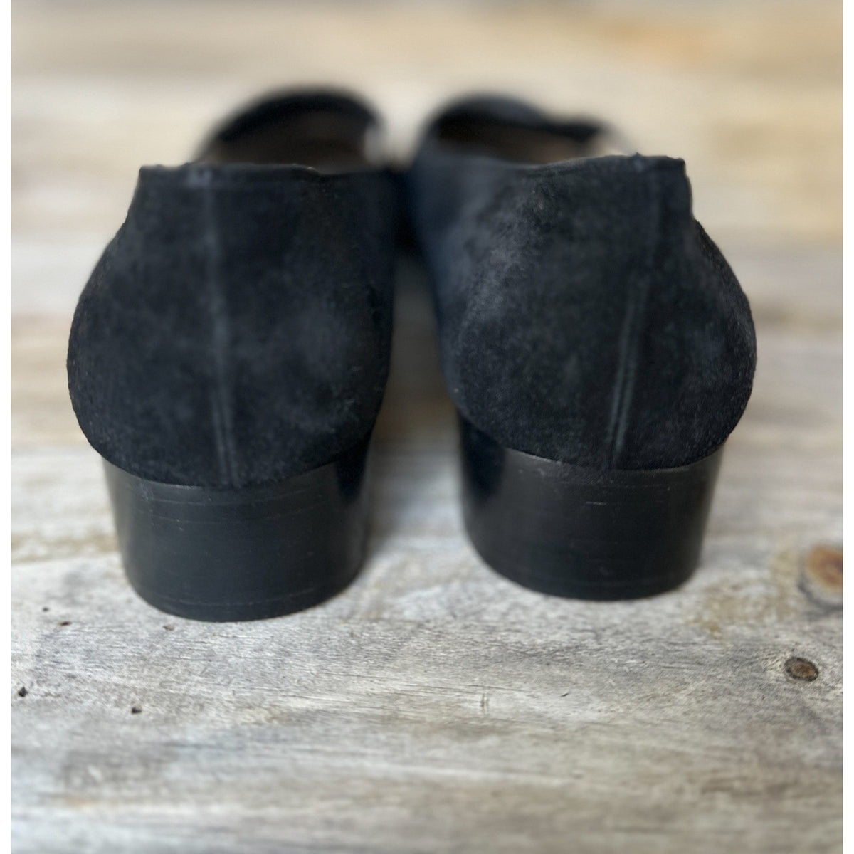 Vintage 90s Salvatore Ferragamo Black Suede Loafers