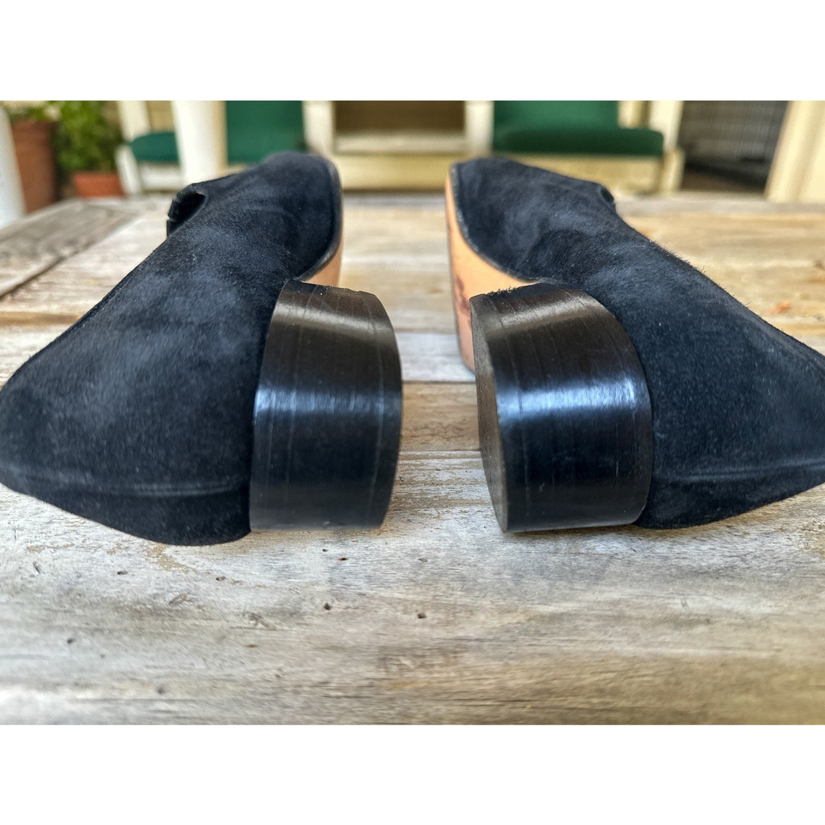 Vintage 90s Salvatore Ferragamo Black Suede Loafers