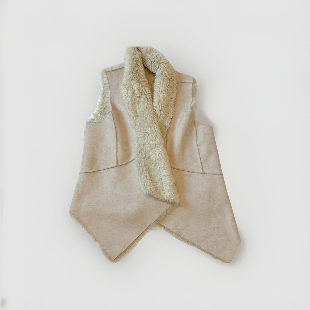 Ann Taylor Loft Faux Suede and Fur Vest