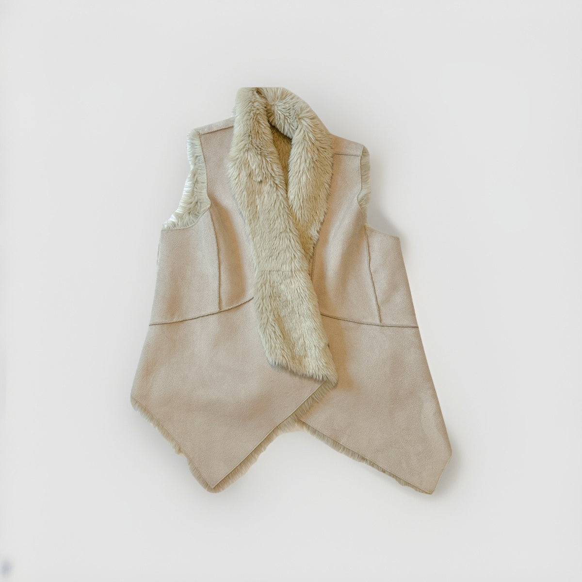 Ann Taylor Loft Faux Suede and Fur Vest
