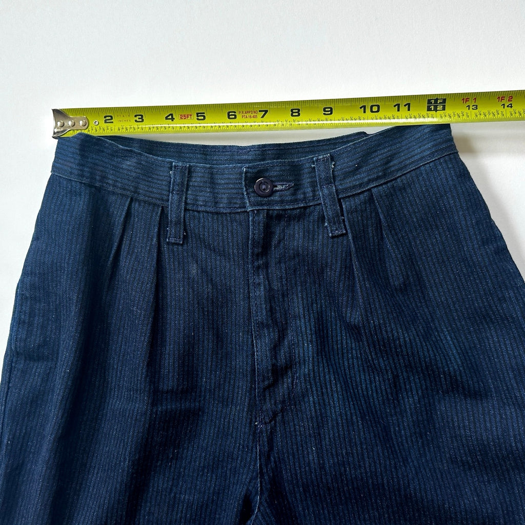 Vintage Britannia Jeans Striped Denim High Rise Straight Leg Made in USA