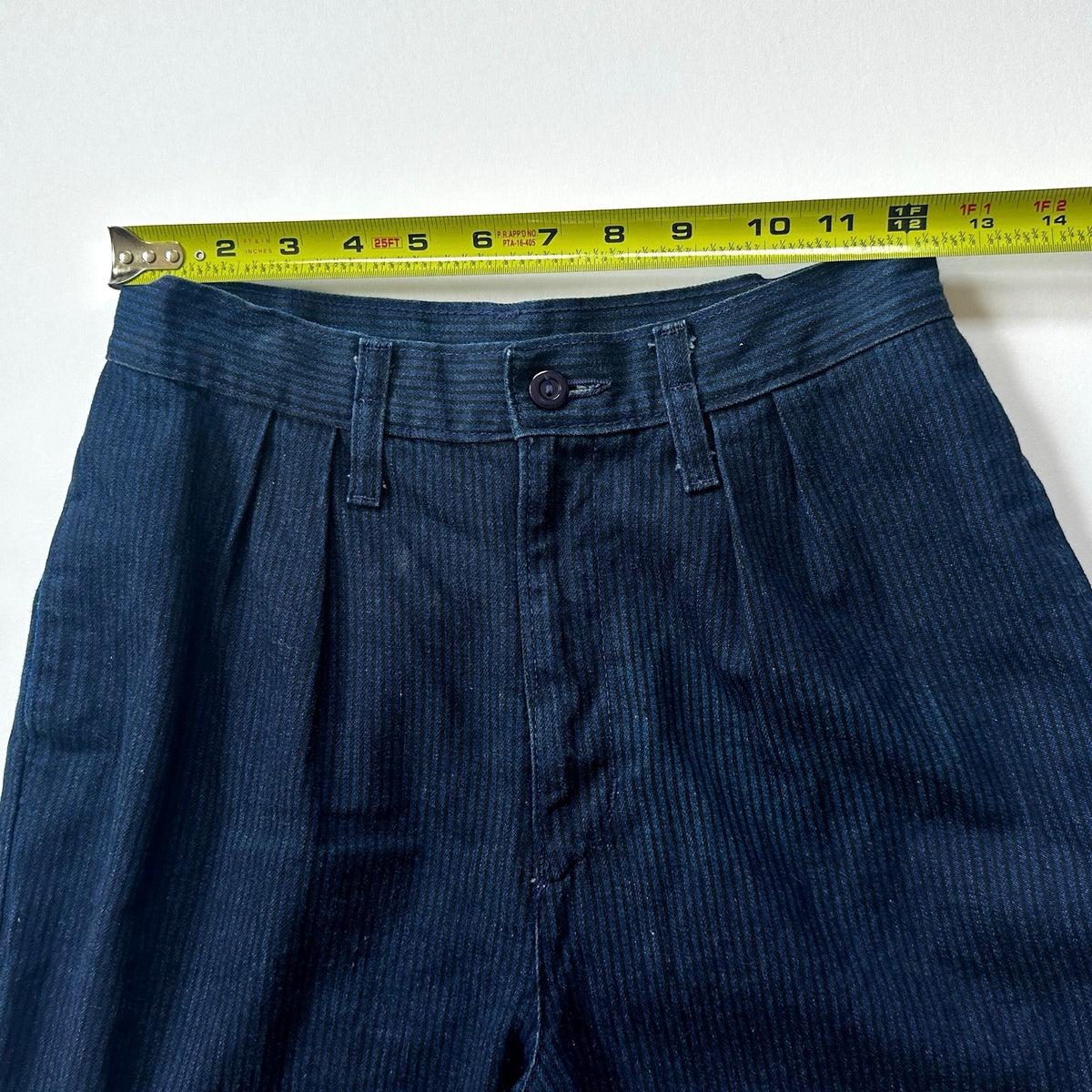 Vintage Britannia Jeans Striped Denim High Rise Straight Leg Made in USA