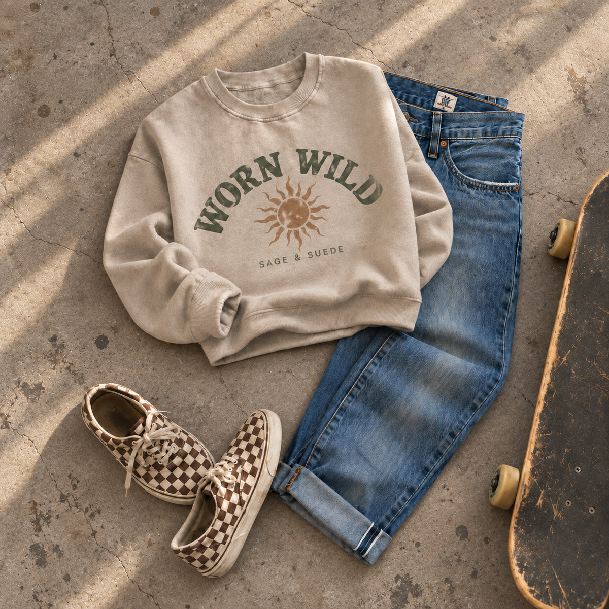 Worn Wild Heavyweight Cotton Graphic Sweatshirt