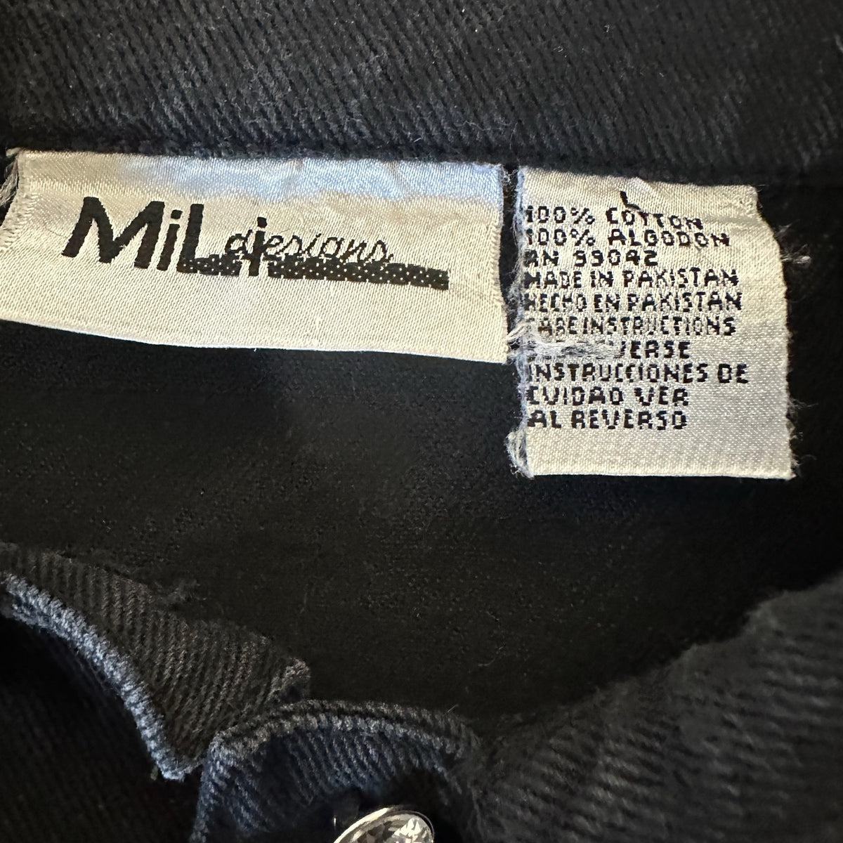 Vintage Mili Designs Black Rhinestone Denim Jacket Women’s Large Y2K Western