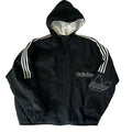 Vintage Adidas Men’s Large Black Puffer Jacket Trefoil Hooded 90s