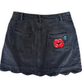 Sage & Suede x Pie Bros Hand-Painted Black Denim Skirt Small One of One