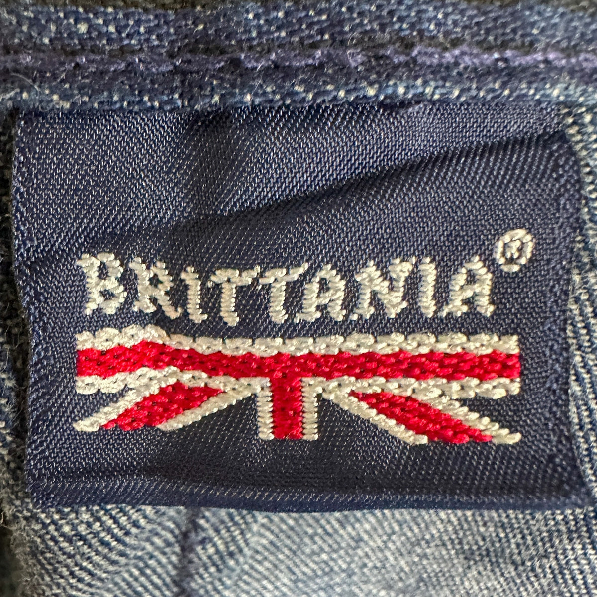 Vintage Britannia Jeans Striped Denim High Rise Straight Leg Made in USA