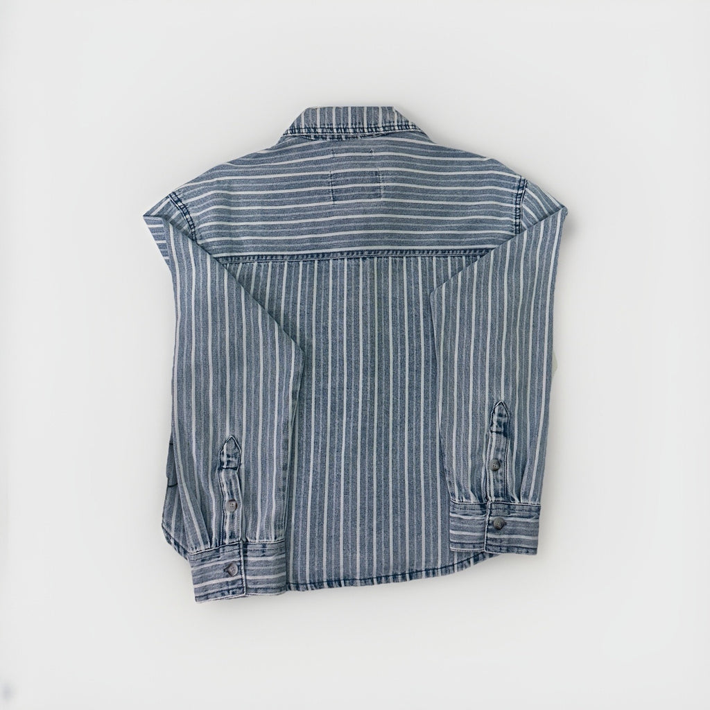 Scotch and Soda Women’s Long-sleeved Striped Denim Shirt, Size Small, NWT