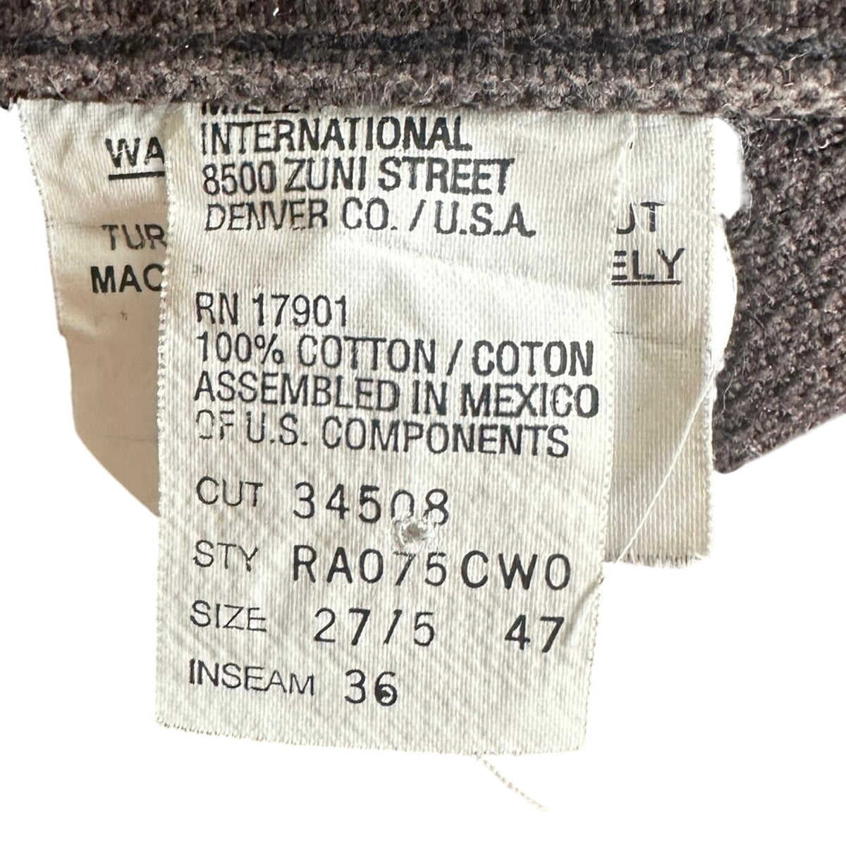 Vintage Rockies Jeans High Rise Brown Denim Jeans 27/5 36” Inseam Western Y2K