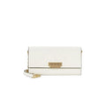 Zac Posen Women’s Leather Small Crossbody Bag in Ivory with detachable strap.