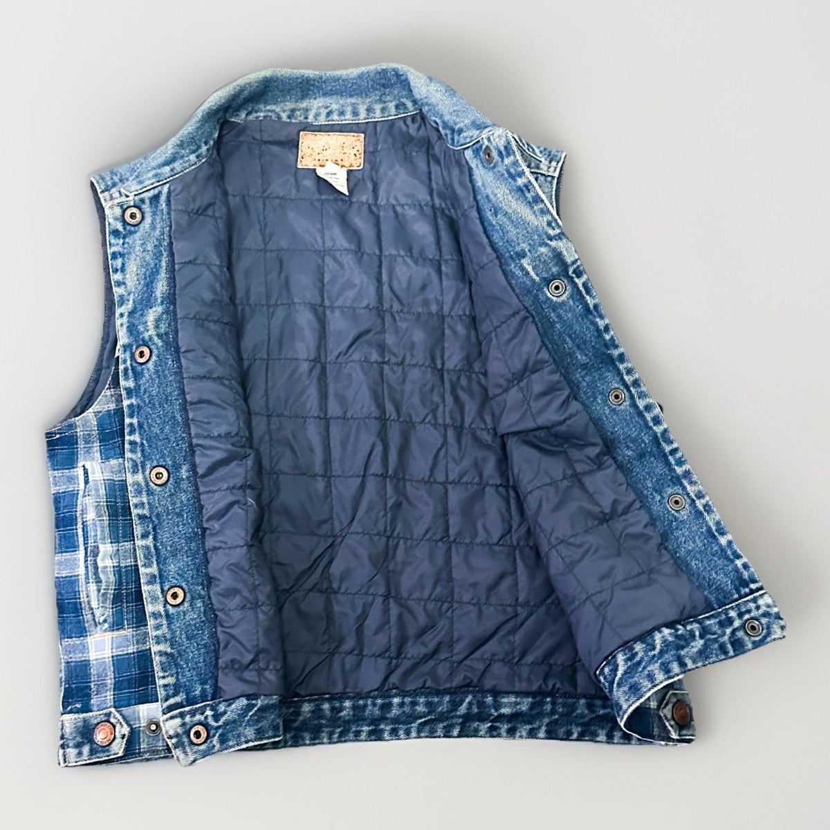 Vintage Pendleton Originals Women's Denim and Wool Panel Vest
