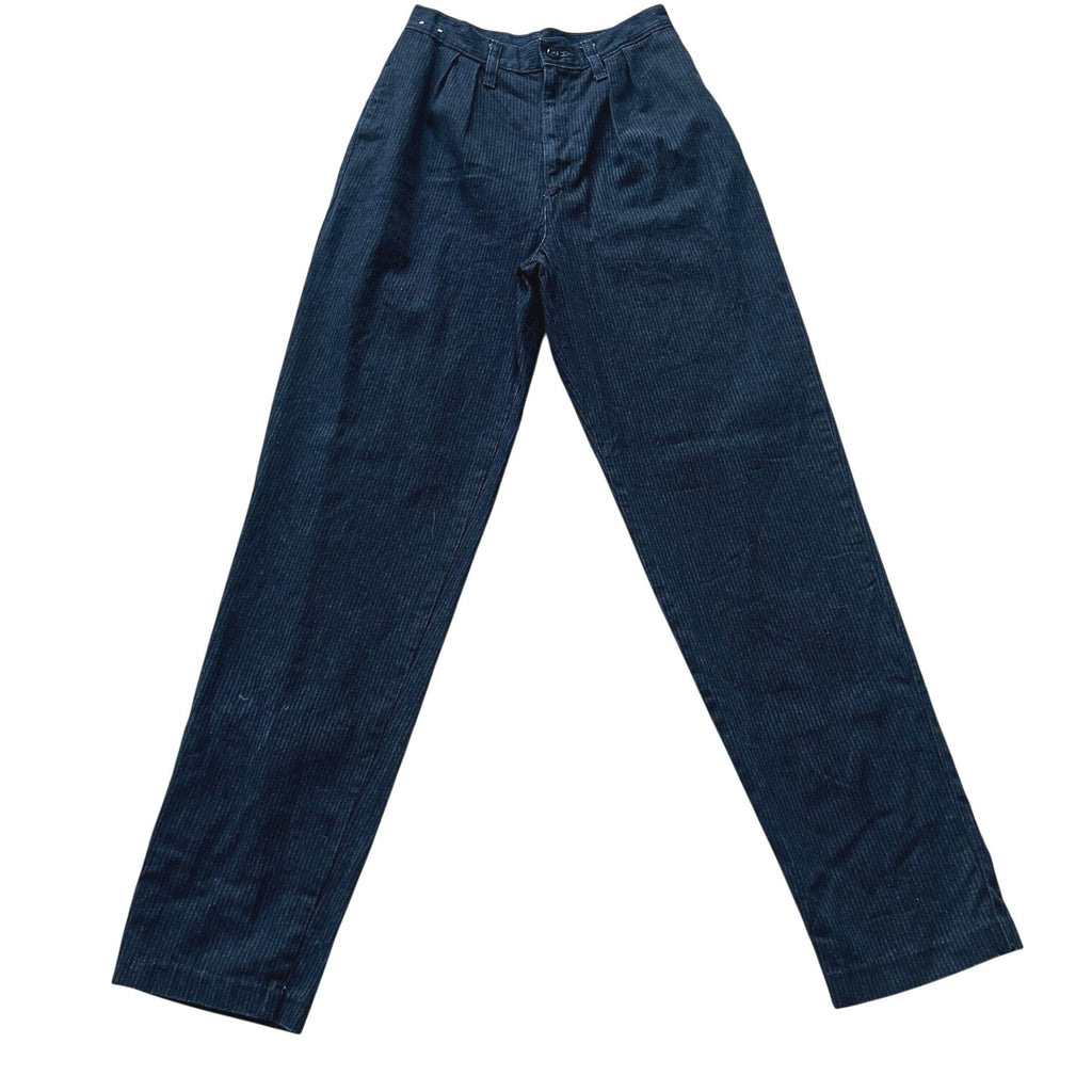 Vintage Britannia Jeans Striped Denim High Rise Straight Leg Made in USA